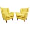 High Back Armchairs with Curry Yellow Upholstery by Gio Ponti, 1950s, Set of 2 1
