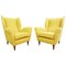 High Back Armchairs with Curry Yellow Upholstery by Gio Ponti, 1950s, Set of 2, Image 1