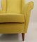 Poltrone con schienale alto e rivestimento giallo di Gio Ponti, anni '50, set di 2, Immagine 5