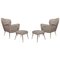 Italian Armchairs with Ottomans, Set of 4 1