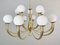 Italian Brass and Opaline Chandelier, Image 3