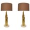 Brass and Glass Tubes Table Lamps, Italy, Set of 2 1