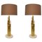 Brass and Glass Tubes Table Lamps, Italy, Set of 2, Image 1