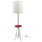 Italian Tripod Floor Lamp with Enamel Table and Magazine Rack 1