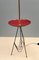 Lámpara de pie italiana trípode con mesa esmaltada y revistero, Imagen 2