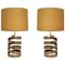 Table Lamps with Helical Base in Brushed Steel by Jacques Charpentier, Set of 2 1