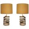 Table Lamps with Helical Base in Brushed Steel by Jacques Charpentier, Set of 2, Image 1