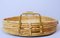 Bent Oval Rattan Serving Tray with Brass Finish Handles, Image 6