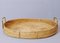 Bent Oval Rattan Serving Tray with Brass Finish Handles, Image 2
