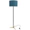 Black Metal and Brass Floor Lamp 1