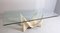 Travertine and Glass Top Coffee Table 2