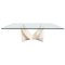 Travertine and Glass Top Coffee Table, Image 1