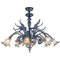 Venetian Blue Murano Glass Chandelier from Venini, 1940s, Image 1