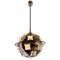 Chromed Metal Glass Ceiling Lamp by Oscar Torlasco, Italy, 1960s, Image 1