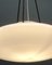 Lampe à Suspension en Verre Opalin avec Cordons Ajustables en Cuir, Italie 4