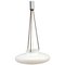 Opaline Glass Pendant Lamp with Adjustable Leather Cords, Italy 1