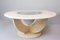 Round Travertine and Glass Coffee Table 4