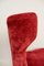 Large Italian High Back Red Velvet Armchair, 1950s 4