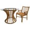 Rattan Tisch mit Glasplatte 1