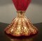 Red and Gold Murano Glass Table Lamp from Barovier & Toso, 1950s, Image 2