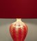 Lampe de Bureau Rouge et Dorée en Verre Murano de Barovier & Toso, 1950s 3