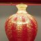 Murano Glas Tischlampe in Rot & Gold von Barovier & Toso, 1950er 5