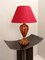 Lampe de Bureau Rouge et Dorée en Verre Murano de Barovier & Toso, 1950s 6