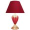 Lampe de Bureau Rouge et Dorée en Verre Murano de Barovier & Toso, 1950s 1