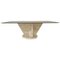 Travertine Coffee Table with Smoked Glass 1