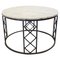 Travertine and Wrought Iron Circular Coffee Table, 1940s, Image 1