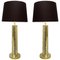 Italian Brutalist Brass Table Lamps, Set of 2 1