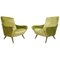 Italian Green Velvet Armchairs,1960s, Set of 2 1