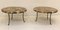 Petrified Wood and Wrought Iron Coffee Tables, Set of 4 4
