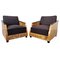 Art Deco Club Chairs in Polished Burr Wood, Set of 2 1