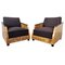 Club chair Art Deco in legno lucidato, set di 2, Immagine 1