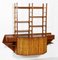 Mueble de pared de escritorio de teca y bambú al estilo de Osvaldo Borsani, Imagen 3