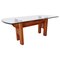 Italian Wood Dining Table with Glass Top by Franco Poli for Bernini C., 1979 1