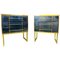 Small Italian Pearl Glass and Brass Chests of Drawers, Set of 2 1