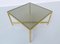 Italian Brass Side Table with Glass Top, 1970s 8
