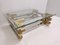 Coffee Table in Brass, Chrome and Glass 2