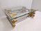 Coffee Table in Brass, Chrome and Glass, Image 2