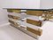 Coffee Table in Brass, Chrome and Glass 5