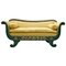 French Charles X Green and Gold Lacquered Wood Sofa 1