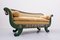 French Charles X Green and Gold Lacquered Wood Sofa 10