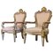 Italian Armchairs in Sculpted Giltwood, Set of 2 1
