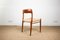 Danish Teak & Paper Cord No. 75 Chairs by Niels Otto Møller for J. L. Møllers, Set of 6 8
