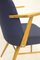 Scandinavian Stainless & Midnight Blue Fabric Chair with Armrests 4