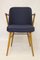 Scandinavian Stainless & Midnight Blue Fabric Chair with Armrests 14