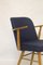 Scandinavian Stainless & Midnight Blue Fabric Chair with Armrests 7