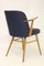 Scandinavian Stainless & Midnight Blue Fabric Chair with Armrests 12